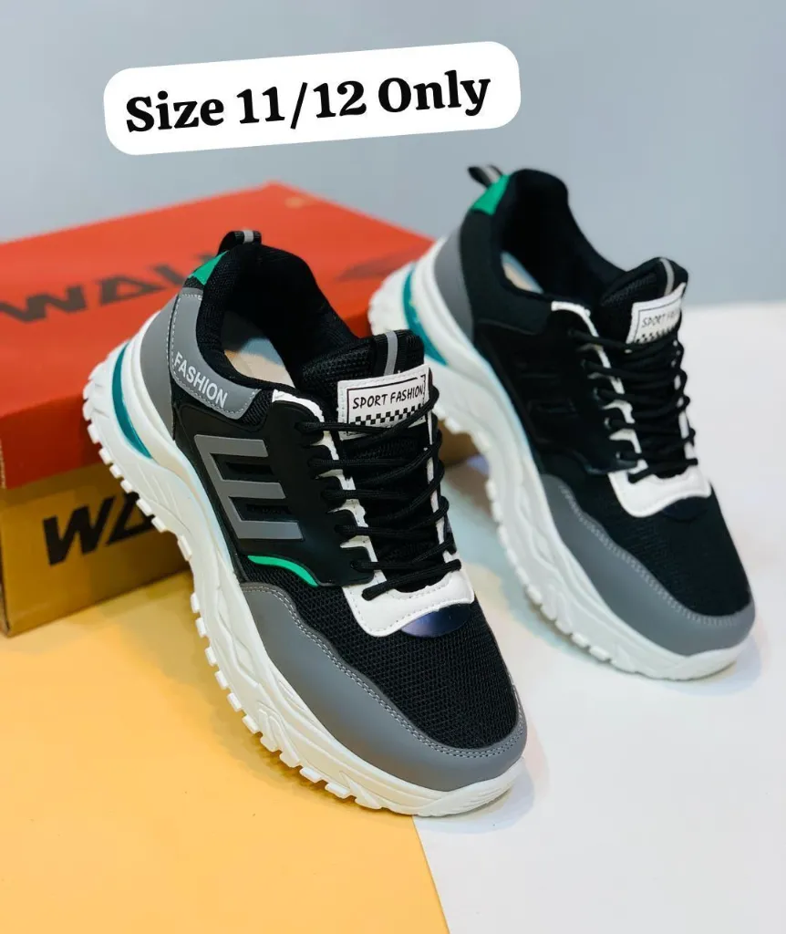 [•  Material: Rexine •  Pattern: Plain •  Gender: Men's •  Product Feature: Casual •  Available Sizes:  11, 12 •  Size Chart: Size Chart Attached •  Color: Grey •  Package Includes: 1 x Joggers •  Note: There might be an error of 1-3 cm due to manual measurement, and slight color differences may occur as a result of varying lighting and monitor effects. •  Pr4,000] Boys